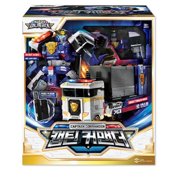 ミニ特攻隊/最強警察/キャプテンコマンター/トレーラー/変身ロボット/ビークルモード/ジャスティス/タイタンビークル/ヘッドカップ収納