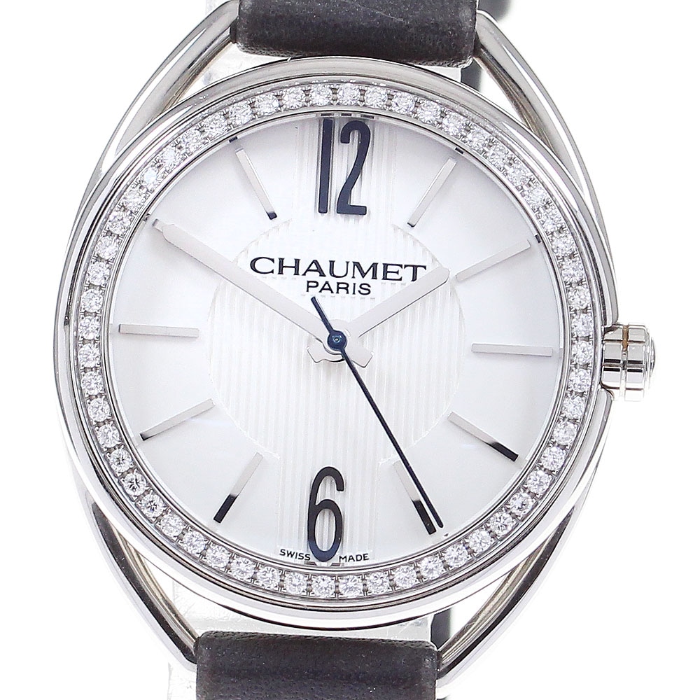 ショーメ Chaumet W23211-01A リアン ダイヤベゼル クォーツ レディース 箱付き_817331【中古】