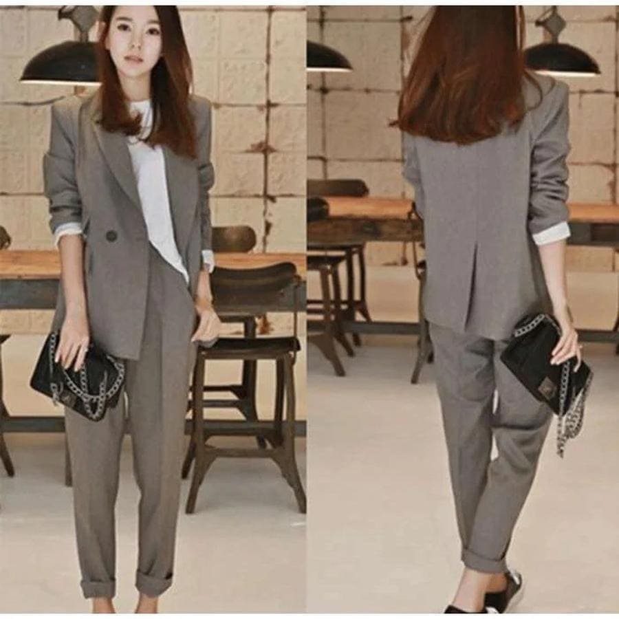【最低価額挑戦】韓国ファッショ　人気アイテム　2点　セットアップ レディース スーツ パンツ　秋冬 OL