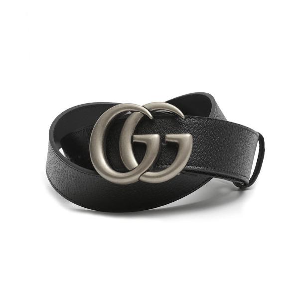グッチ GUCCI ベルト 406831-DJ20N-1000-95 メンズ ブラック シルバー カーフスキンレザー マーモント ダブルGバックル