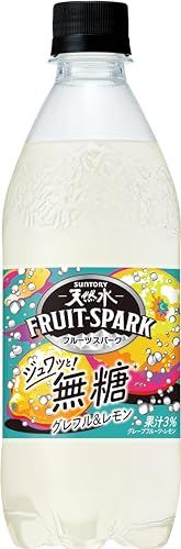 サントリー 天然水 FRUIT-SPARK グレフル＆レモン フルーツスパーク フルスパ 無糖 果汁炭酸 500ml×24本