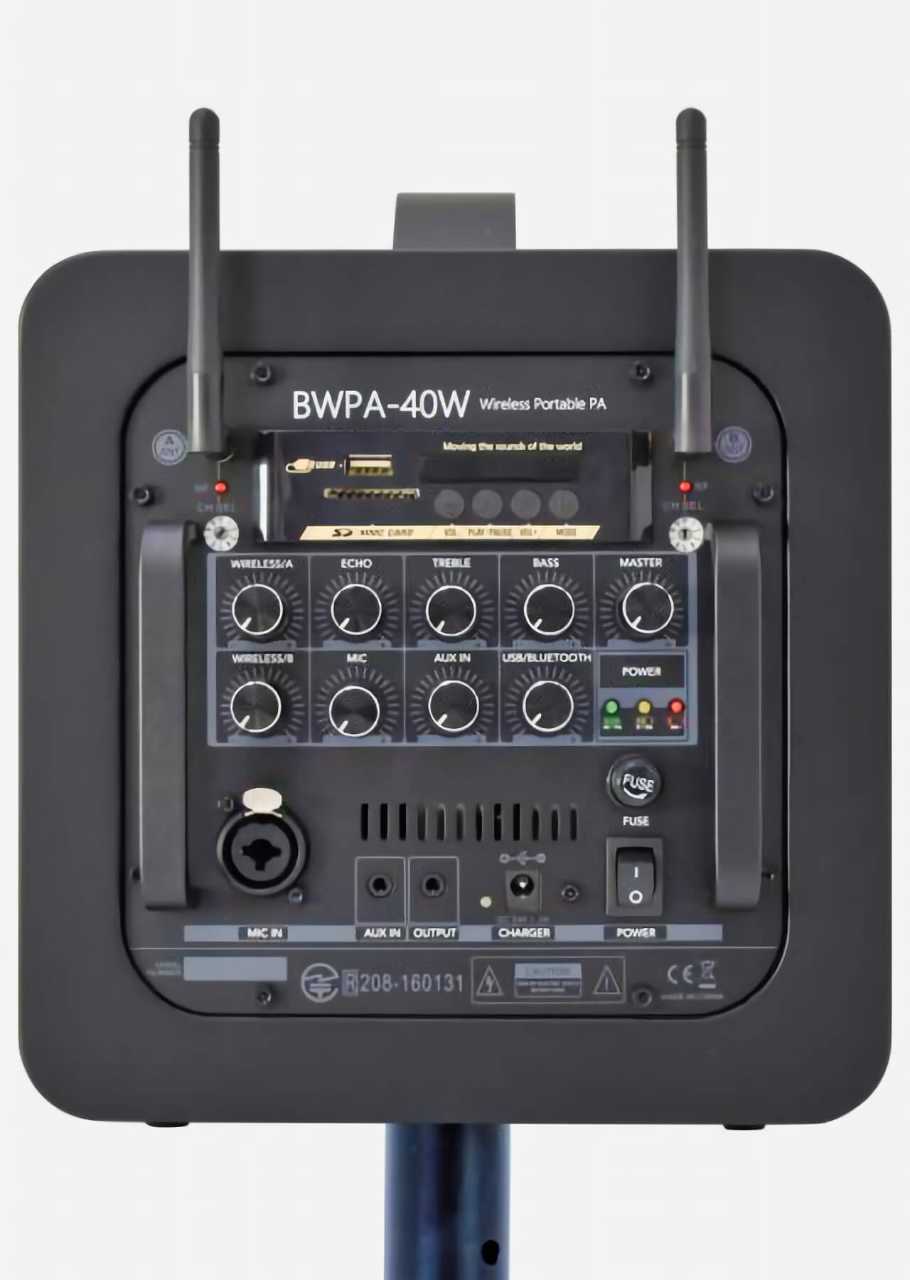簡易音響 Belcat ベルキャット ポータブル PAアンプ BWPA-40W ワイヤレスマイク2本