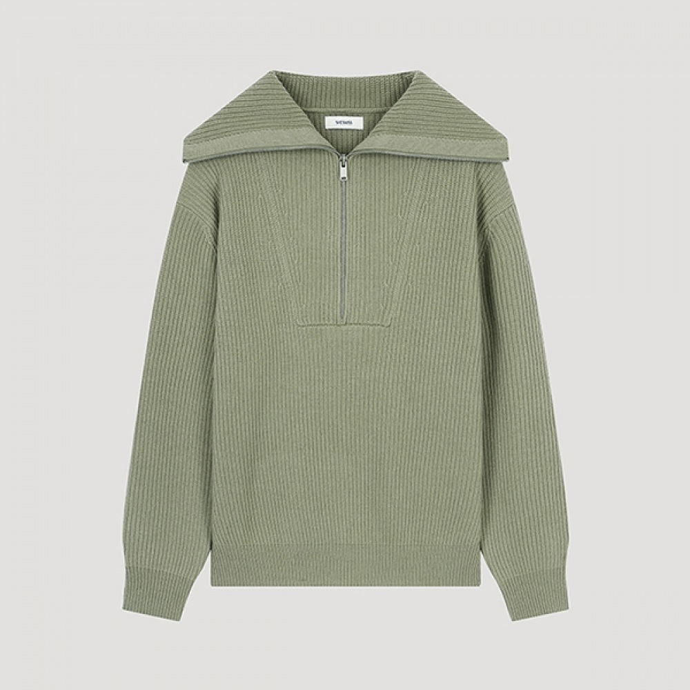 (Shes Miss) ハーフジップアップカラーネックニット_SSKPOO42850_LK