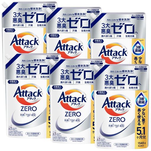 アタック 【ケース販売】ZERO つめかえ用 1540g×6個