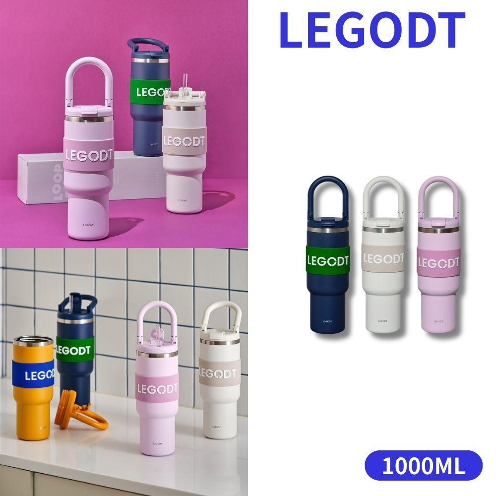 韓国人気 大容量 タンブラー 保温 1000ML ハンドル付き 持ちやすい 滑り止め付 ステンレス プレゼント運動 水筒