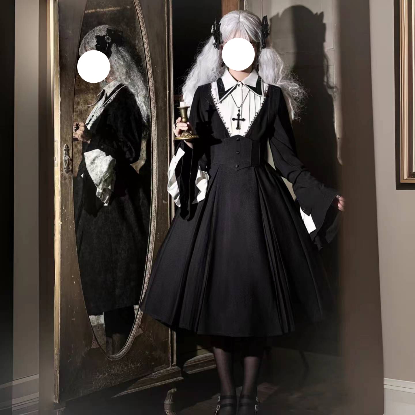 シスターロリータ フィービーコス 服 ゴシック風 着痩せロリータ 秋冬長袖op演奏