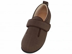 徳武産業 あゆみシューズ 介護靴 施設用 ダブルマジックIII 5E 茶 片足/左3Lサイズ 7035