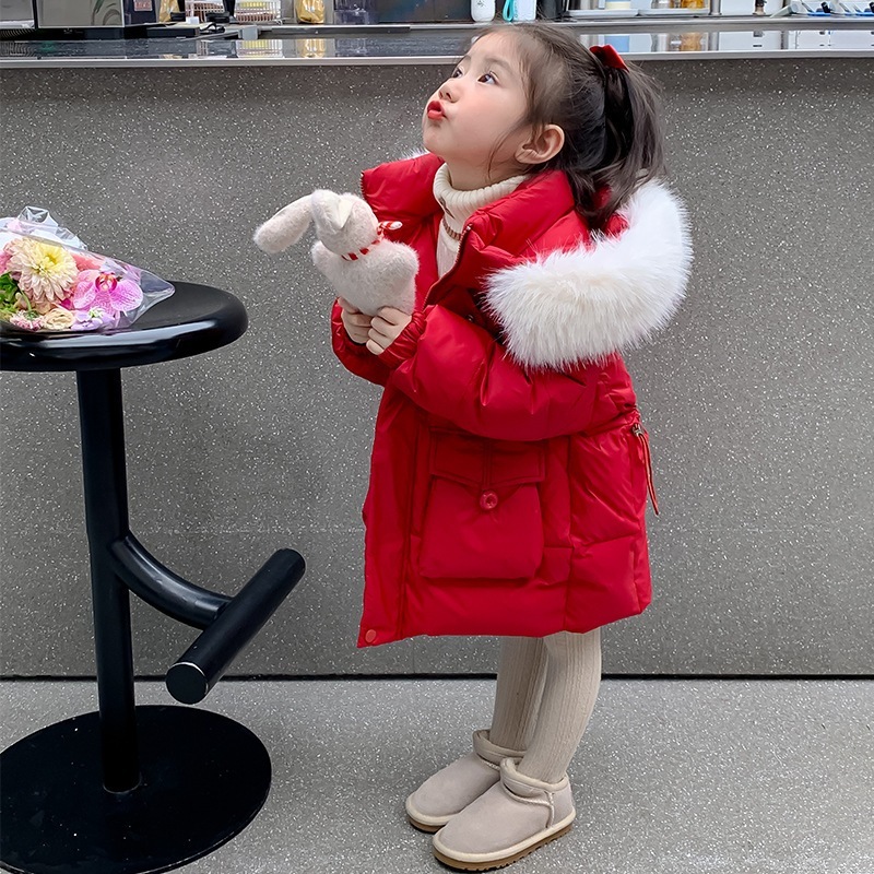 女の子の冬着綿入れ女の子の厚手綿入れ子供のダウン綿入れ秋冬の洋風コート