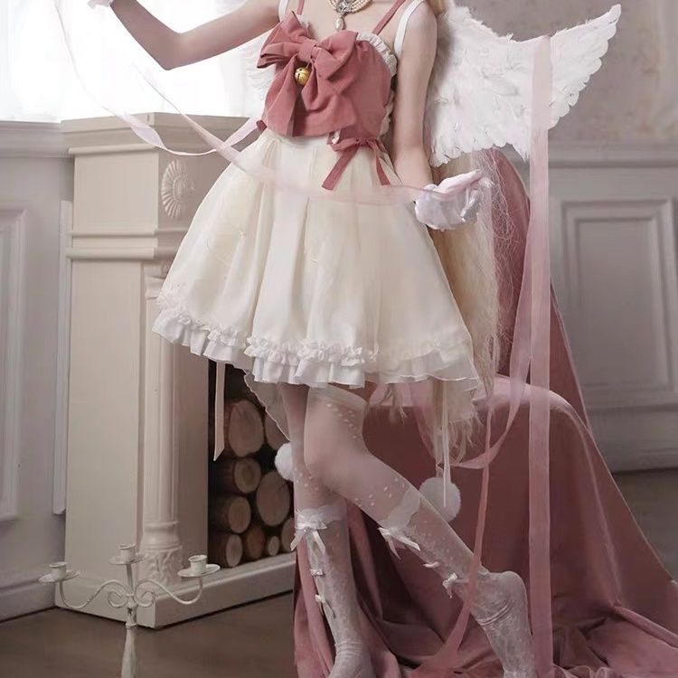 【送.料.無.料.急速発送】キュートなウエストの小さなハイウエストjskロリータキャミソールワンピース 5,067円