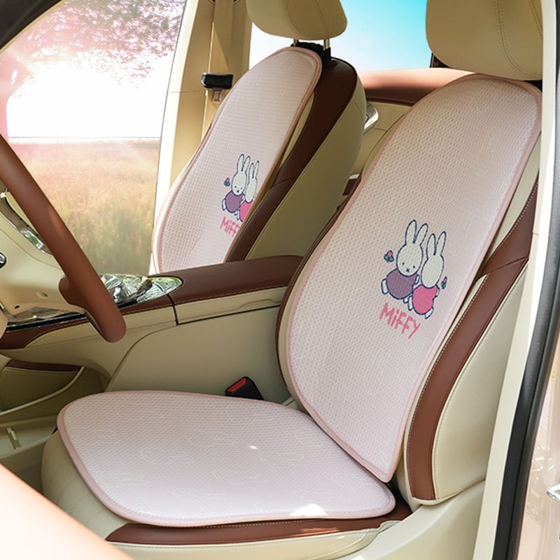 車用シートクッション夏かわいい車用シートクッション四季通用車シートクッションミッフィーウサギ氷糸滑り止め背もたれ