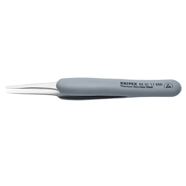 KNIPEX クニペックス ラバーグリップ付ピンセット サイズ123x15x18mm 9221-11ESD