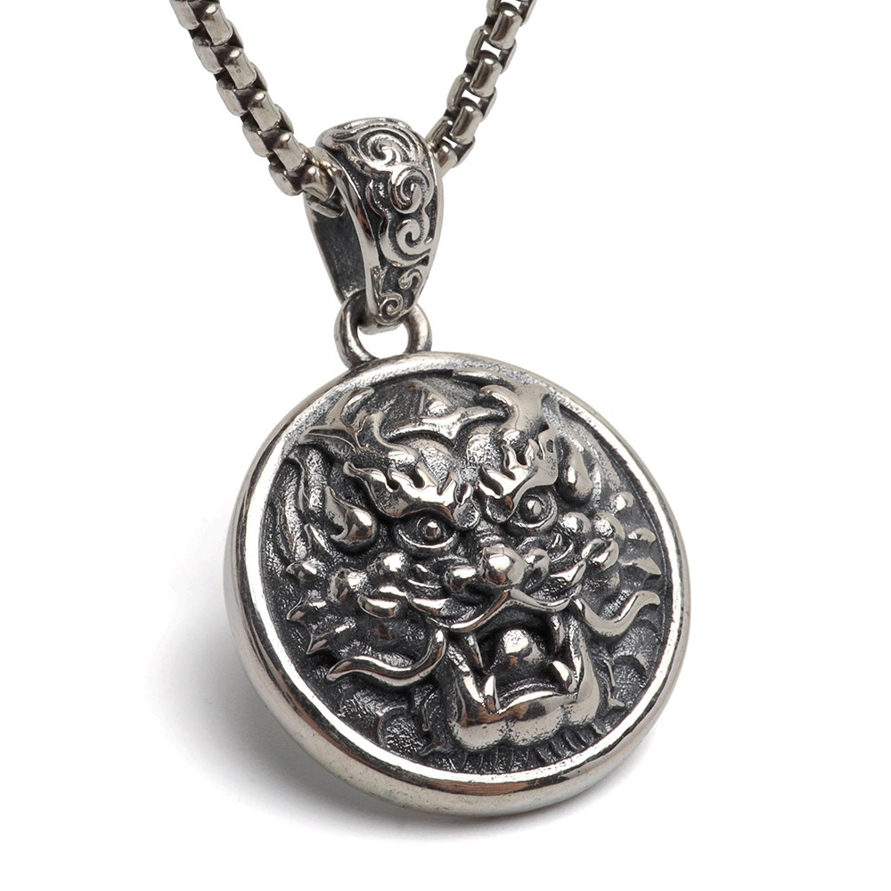 シルバー925 ドラゴンヘッドネックレス [ns246-cs062-2mm-50cm]