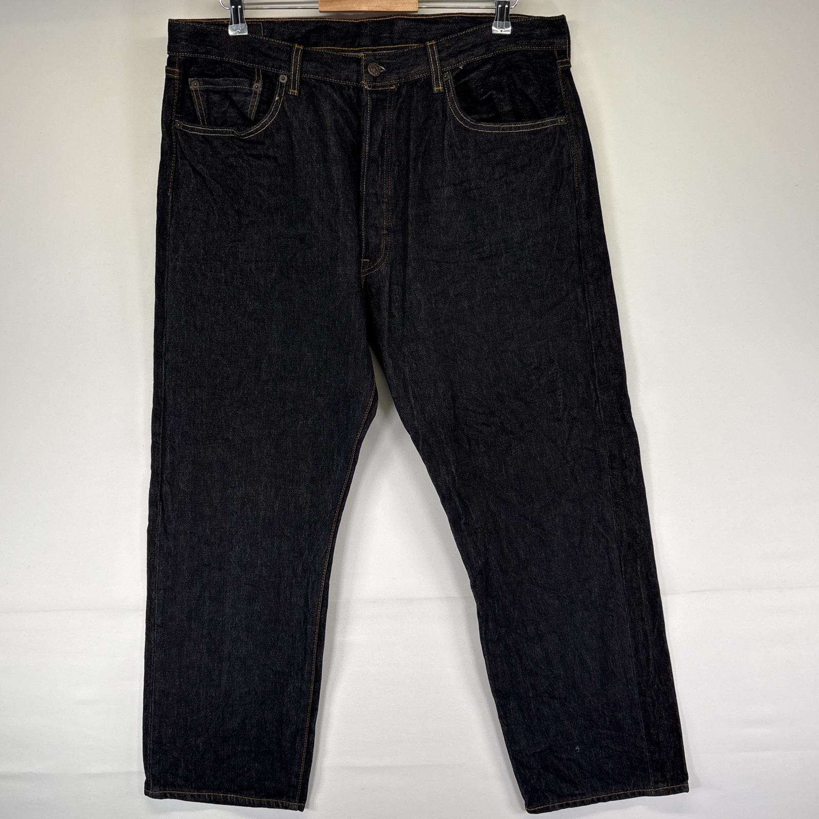 古着 デニムパンツ 501 ボタンフライ ストレート ジーンズ ジーパン 5ポケット 長ズボン w40 L30 ブラック メンズ