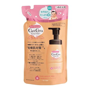 【まとめ買い】ロート製薬 ケアセラベビー 天然型セラミド7種配合 泡の高保湿 全身ボディウォッシュ 無香料 詰替用 350mL×8個