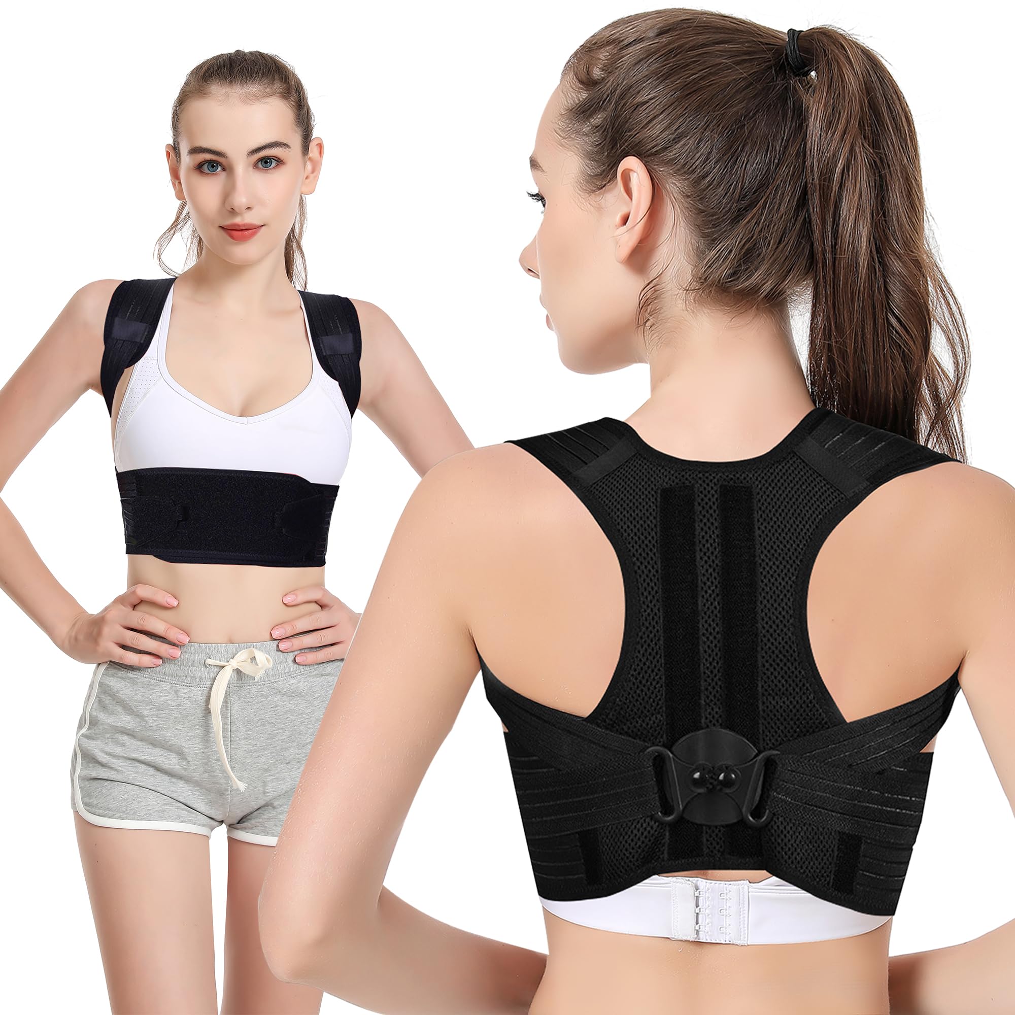 姿勢サポーター 姿勢ベルト背中用サポーター【柔道整復師監修】 背筋 猫背 巻き肩 脱着簡単 男女兼用 通気性 伸縮性ありタイプ 肩甲骨 サポーター 84535