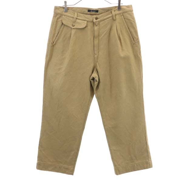 未使用 ウールブレンド タック パンツ S ブラウン メンズ