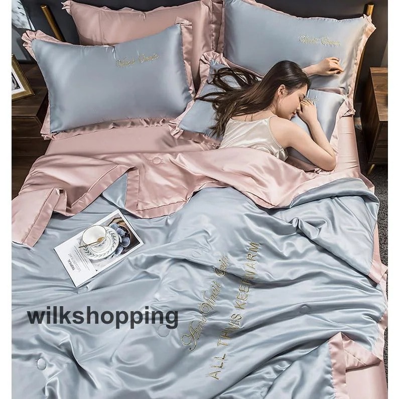 春夏用 冷感肌掛け布団シングル ダブル 寝具 肌布団 夏 春 接触冷感 ひんやり 涼感快眠 はだがけ 薄い 夏掛けほんのり冷感 キルトケットおしゃれ 洗える30%までに制限