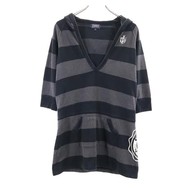 日本製 ボーダー ゴルフ 7分袖 チュニック 1 グレー系 レディース 4,698円