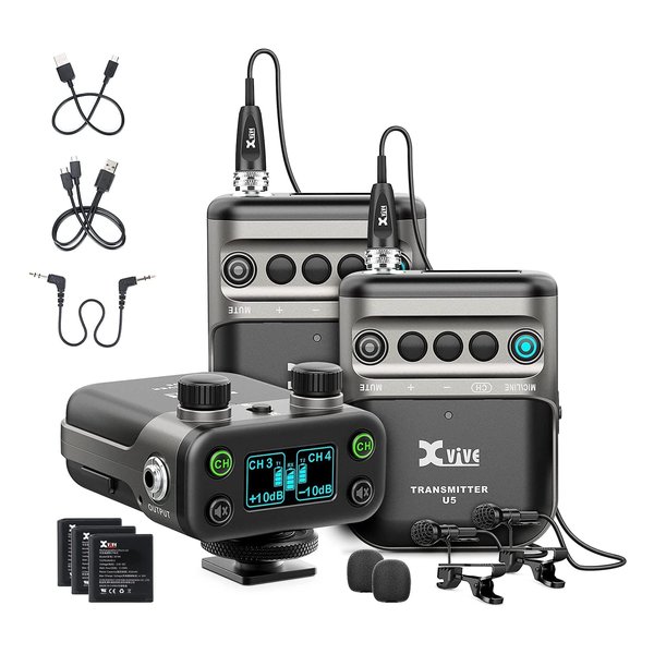 ワイヤレスピンマイクシステム Wireless System 送信機2台 U5T2