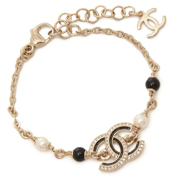 ブレスレット ココマーク CCマーク ゴールド ブラック レディース ABG394 B21902 U3574