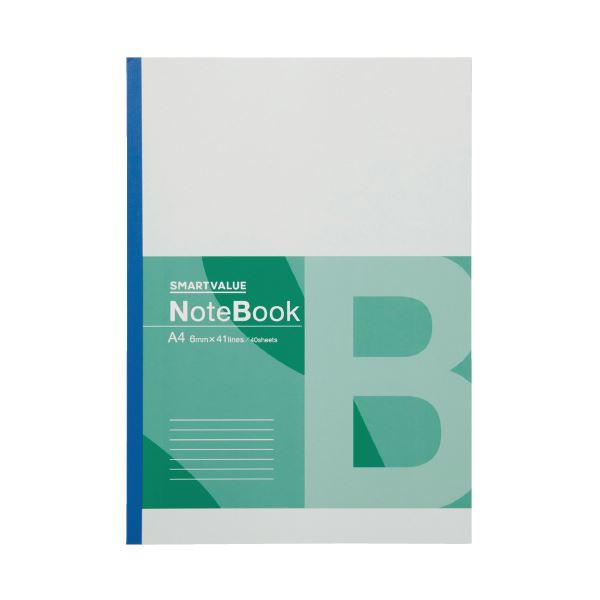 （まとめ）スマートバリュー 再生紙ノート A4 B罫1冊 P068J（x10セット）