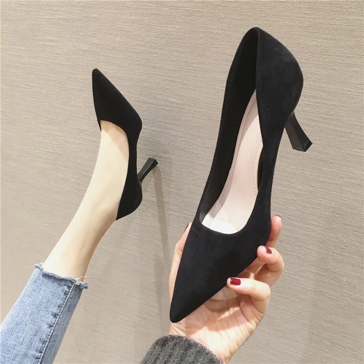 美脚 パンプス スエード 春 夏 秋 レディース パンプス 痛くない オフィス サンダル 疲れない ヒール 5.5CM 7.5CM結婚式 通勤 シンプル リクルート 就活 冠婚葬祭　無地 二次会 ピン