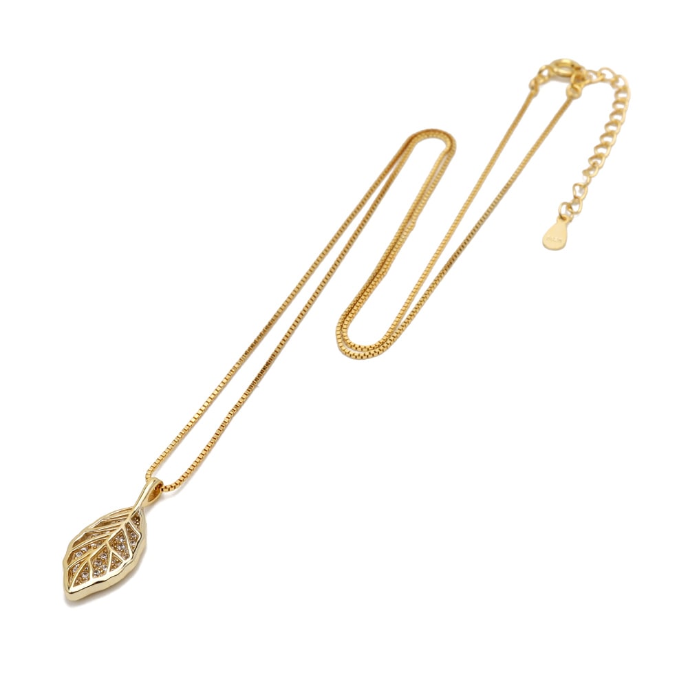 925 リーフ ジルコニア ネックレス [cn083]