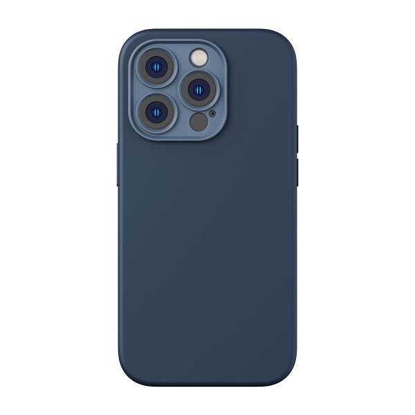 リキッド シリカ ゲル マグネチック iPhone 14 プロマックス マックセーフ ケース(ブルー)