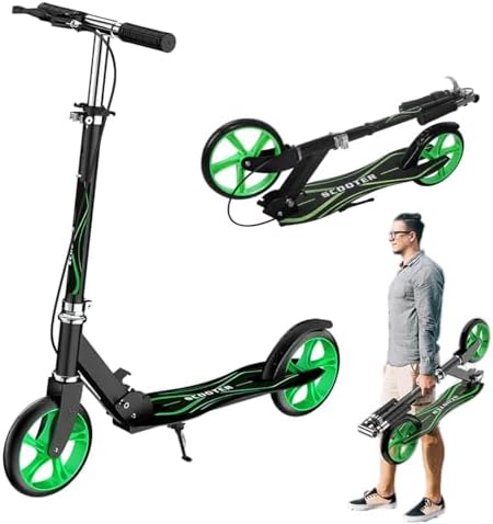 キックボード 折りたたみ式 4段階高さ調整 フットブレーキ ハンドブレーキ 8インチタイヤ 立ち乗り式二輪車 スタンド付き 子供用 大人用 耐荷重100kg クリスマスプレゼント 誕生日