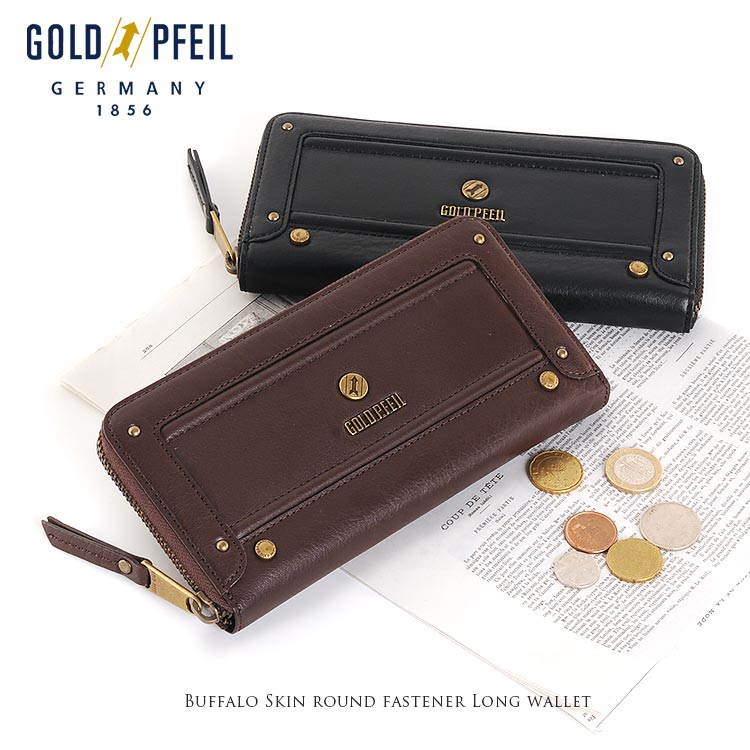 [GOLDPFEIL]バッファローレザー長財布