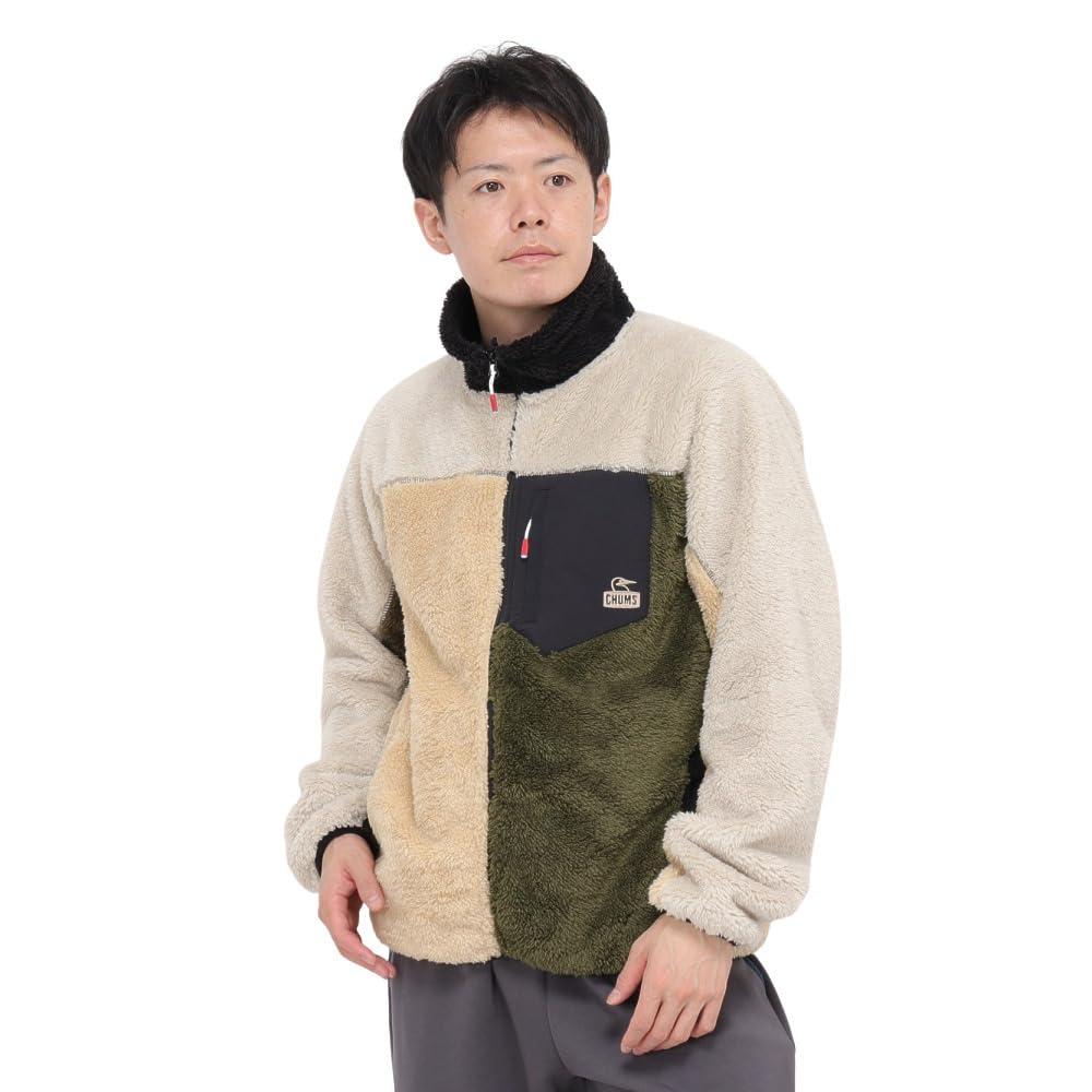 [チャムス] フリースジャケット Bonding Fleece Jacket メンズ Olive Crazy M
