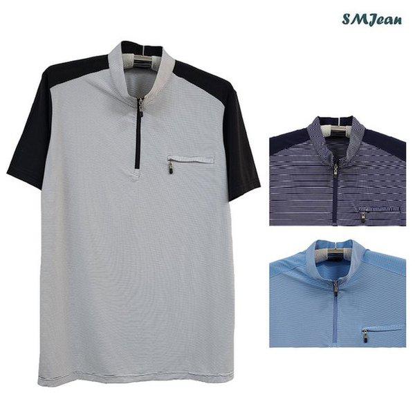 SMJ1285 ジャンピエル半袖チャイナカラーTシャツ 半袖Tシャツ 中年男性 夏