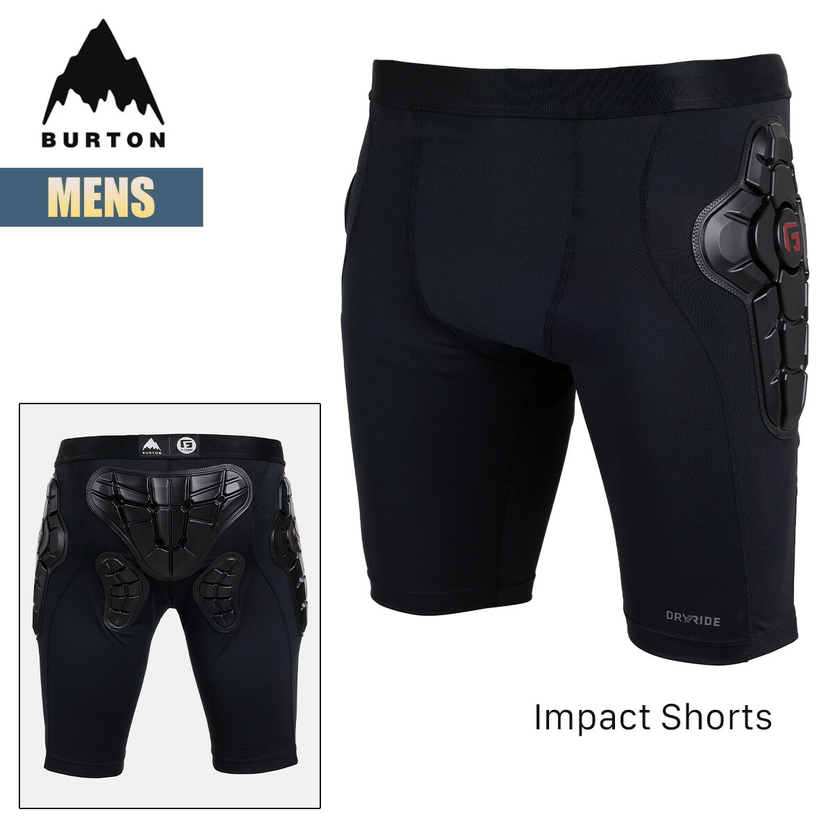 ケツパット メンズ 25-26 インパクト ショーツ プロテクター W26JP-102881 Mens Burton Impact Short, Protected by G-Form ケツパッド