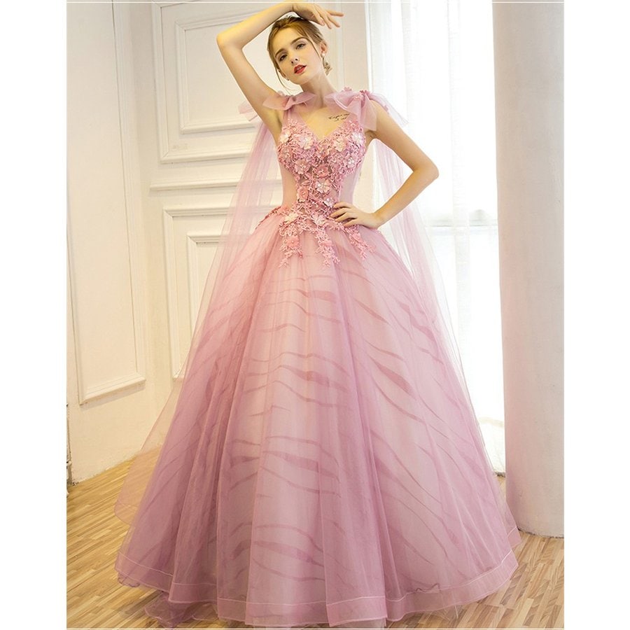 カラードレス ウェディングドレス 二次会 ロング 二次会ドレス パーティードレス ロングドレス 披露宴 花嫁ドレス カラードレス 結婚式 ピンク