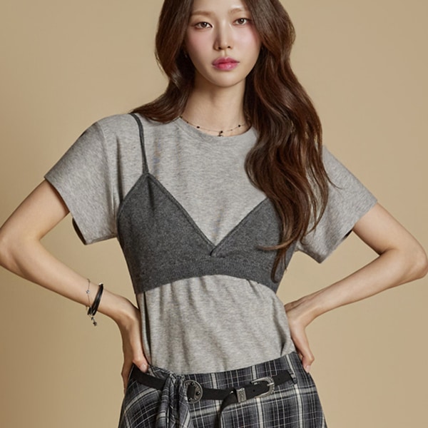 E3942 ニット ビスチェ