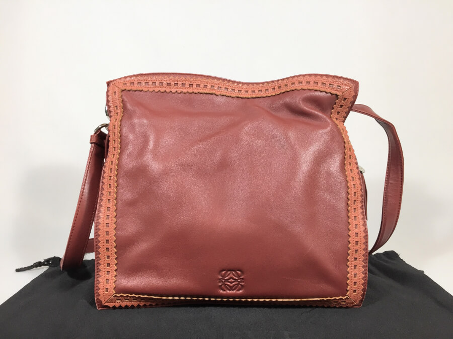 ショルダーバッグ フラメンコ レザー ブラウン フリンジ 中古品