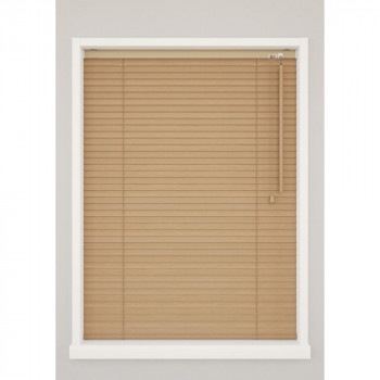 ウッドブラインド ポール右操作（50cm） 25mm幅 幅88cmx高さ89cm ナチュラル/TW-4513
