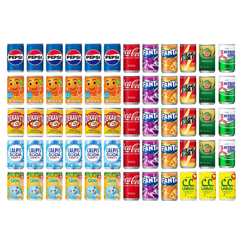 ジュース 詰め合わせ 2ケースセット 12種 合計60本 炭酸飲料 ミニ缶 160ml 飲み比べ アソート まとめ買い