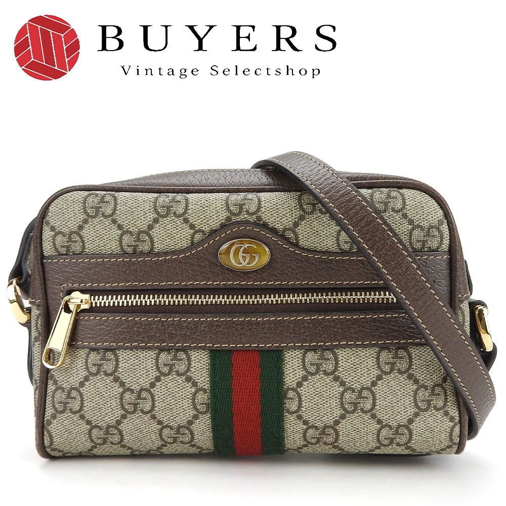 中古 ショルダーバッグ オフディア 517350 シェリーライン GGスプリームキャンバス レザー ベージュ ブラウン ゴールド金具 斜め掛け レディース メンズ