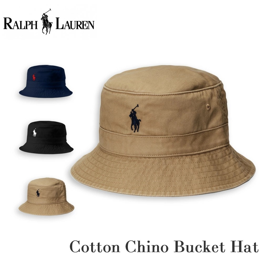 コットン チノ バケットハット 710798567 ブラック ネイビー カーキ メンズ レディース 男女兼用 ユニセックス ワンポイント 帽子 ハット 綿 ポニー刺繍 プレゼント ギフト