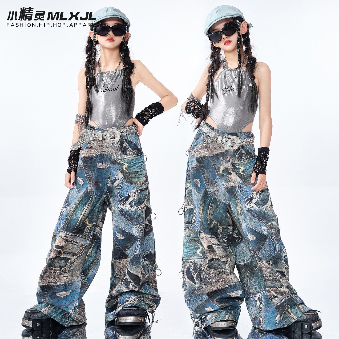 ダンス 衣装 キッズ 女の子 jazz セットアップ ホップ アップ トップス パンツ 韓国 子供服 演奏会 応援団 韓国