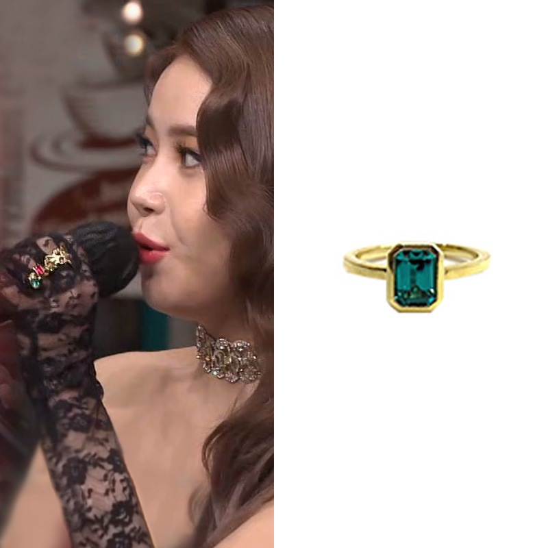 [MAMOOソラ着用] シャトレ プチグリーン指輪 リング 韓国女性アクセサリー 韓国ファッション