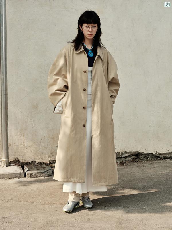 レディース　ファッション　レディースファッション　海外風 VERMO Show Your Heart クラシック シルエット コットン 継ぎ 刺繍 折り 端 チノ ロング ウインドブレーカー ジャケッ