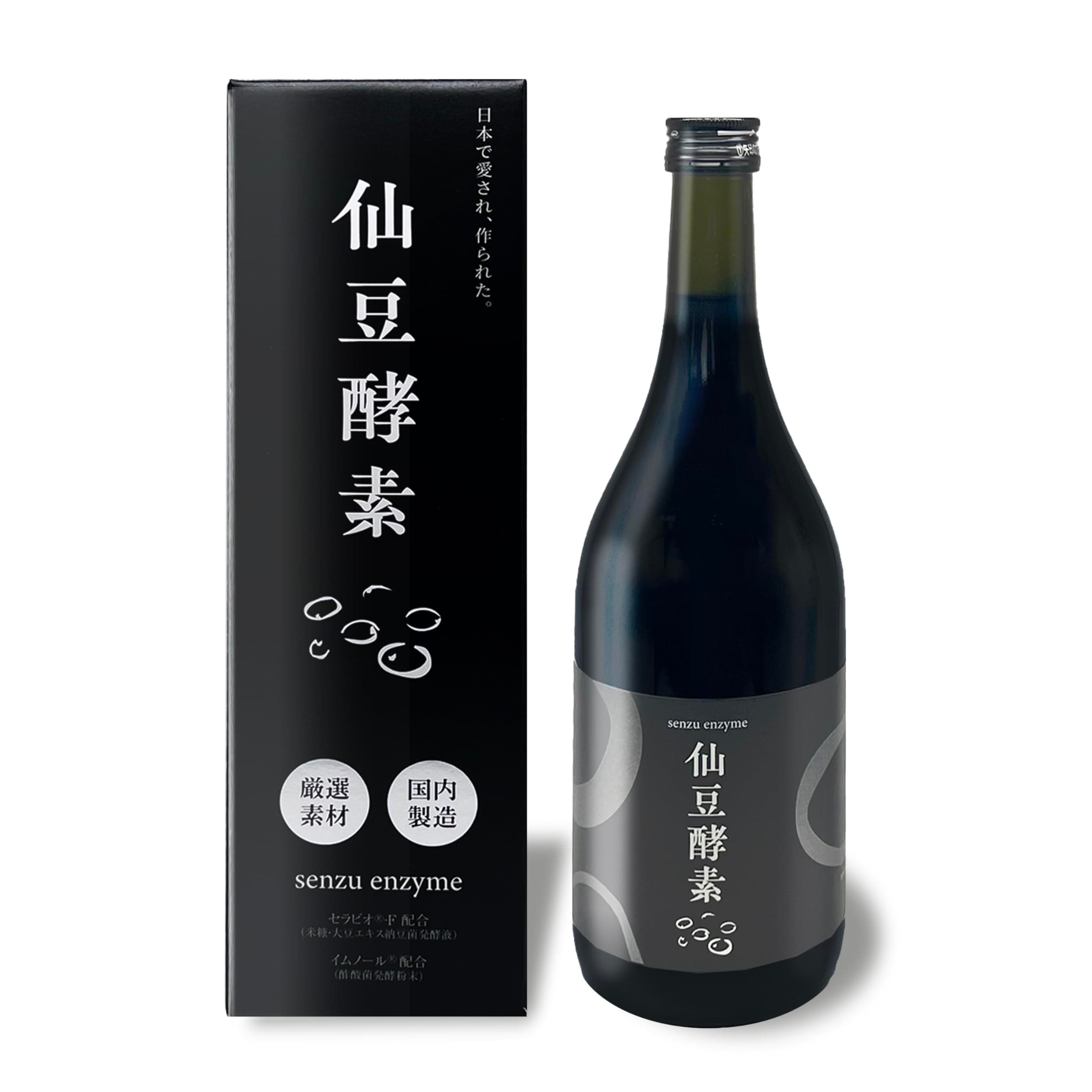 【管理栄養士&美容家監修】仙豆酵素 720ml (1ヶ月分) 特許成分2種類配合 国内製造 酵素ドリンク 米糠 大豆 納豆菌 大豆納豆菌発酵液 酢酸菌発酵粉末 置き換えダイエット ファスティング