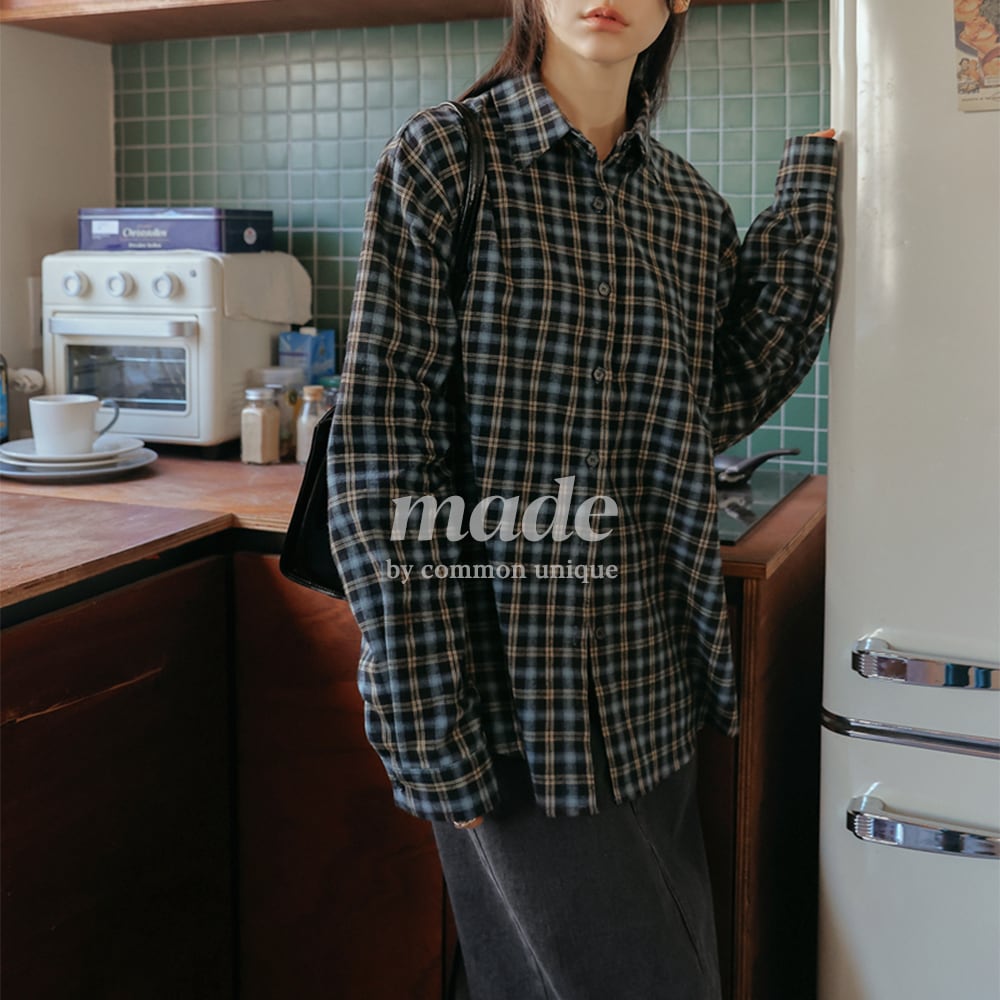 [MADE] タータンチェックルーズシルエットシャツ