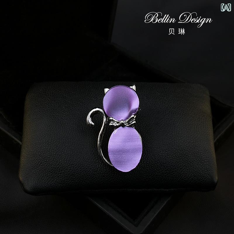 ブローチ 卒業式 入学式 おしゃれ シック かわいい 猫 和 レディース スーツ 襟 アクセサリー シンプル スーツ 装飾 3287