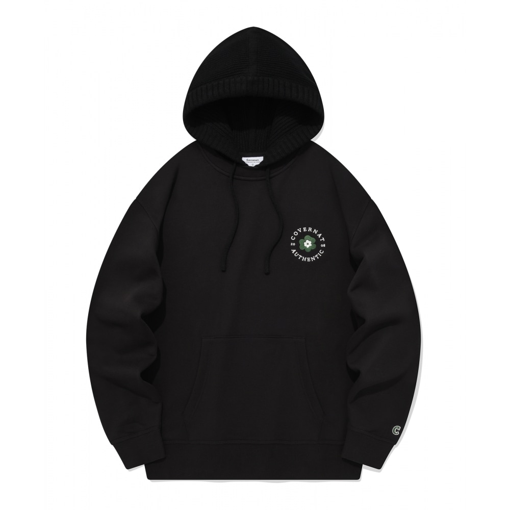COVERNAT オーバーフィットニットパーカースウェットシャツブラック