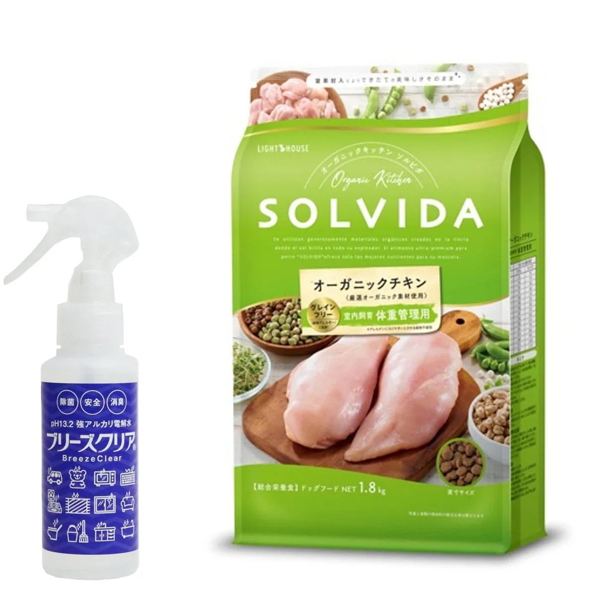 ドッグフード グレインフリー チキン 室内飼育体重管理用 1.8kg【ph13.2強アルカリ電解水100ml付き】