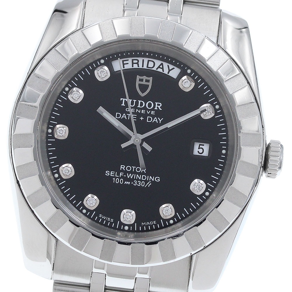チュードル TUDOR 23010 クラシック デイトデイ 10Pダイヤ 自動巻き メンズ _922614【中古】
