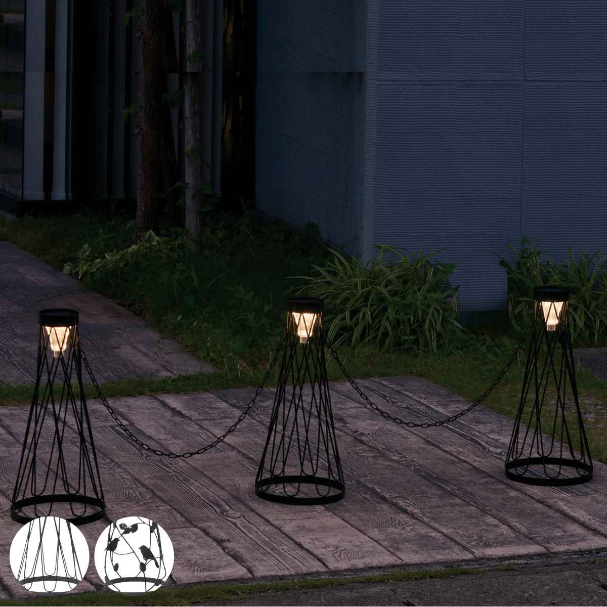 チェーンスタンド ソーラークローズゲート 駐車場 ソーラーライト LEDライト ライト ソーラー充電 LED ソーラー ガーデンライト 太陽光充電 屋外 置き型 太陽光 充電式 光センサー付き